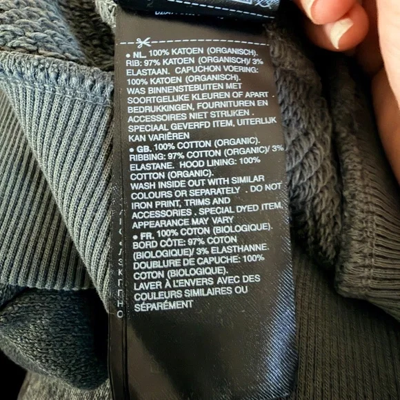 SOLD**G-Star RAW Hooded Sweatshirt Dress NWT Overdyed Black Terry Size L - Picture 9 of 9